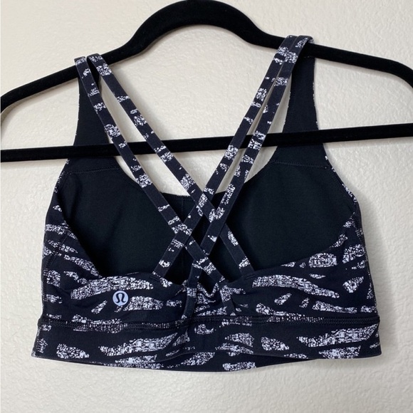 Lululemon Energy bra women’s eight 8 black white GUC no pads - Picture 4 of 5